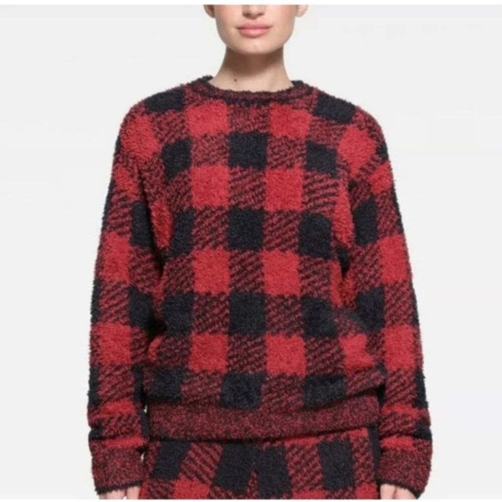 Skims Cozy Knit Buffalo‎ Check Pullover Sweater Size Small / Medium